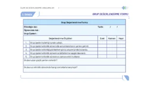Öğrenci Öz Değerlendirme Formu – Maarif Modeline Uygun 4 Word Şablonu