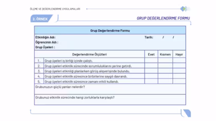 Öğrenci Öz Değerlendirme Formu – Maarif Modeline Uygun 4 Word Şablonu