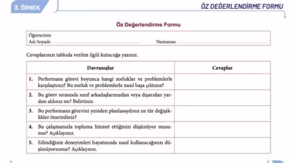 Öz Değerlendirme Formu – WORD – Maarif Modeline Uygun – 4 Adet